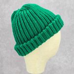 Green Crochet Knit Bucket Cap Hat Fun Vintage Y2K Funky Beanie Photo 0