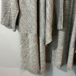 Chico's Chico’s Open draped Cardigan with 3/4 sleeve in grey and white pinstripe size 1 Photo 3