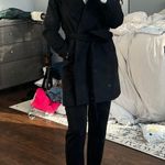 Ann Taylor Black Dress Coat W/Shawl Lapels Photo 0