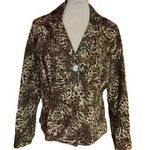 Joan Rivers Animal Print Jacket Brown Size L Photo 0
