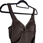 Croft & Barrow  Body Sculptor Ruched One-Piece Swimsuit Size 12 Brown Slimming Photo 1