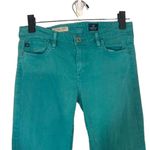 Adriano Goldschmied Teal Blue Stevie Ankle Slim Straight Denim Jeans Women Sz 27 Photo 2