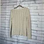 Lauren Ralph Lauren Black Label Cable Knit Cream Sweater Preppy Fall M Vintage Size M Photo 8