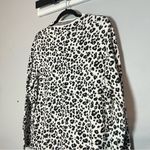 Loft Mockneck Sweater Cheetah Black Cream Leopard Cotton Size XL Cotton Photo 2