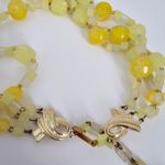Western Germany Vintage Yellow Lucite Beaded Triple Graduated Necklace Photo 2
