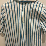 Old Navy  Teal and White Striped Shirt Dress Photo 6