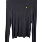 Spiritual Gangster Blue Ribbed Long Sleeve Top Rainbow Heart Graphic Large Photo 0