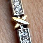 X Cross Design Zirconia Charm Bracelets for Women Men Gold Photo 4