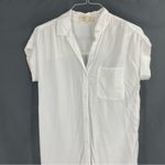 Anthropologie  Cloth & Stone Short Sleeve White Button Down Pocket Shirt Dress Photo 2