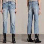 All Saints Light Blue Cropped Jeans Senere Denim Distressed Hem 26 Photo 4