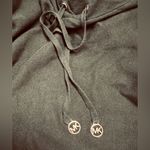 Michael Kors Women’s Dark Army Green Sweater Hoodie with Logo on Drawstrings. 2X Photo 2