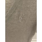 Ralph Lauren Gray Pima Cotton V-Neck Elbow Sleeve T-Shirt Top Womens L Classic Photo 1
