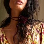 Free People  Sweetheart Flower Choker Burgundy NWT Dainty Bracelet Hair Ethereal Photo 9