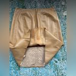 Vintage 90s Etcetera tan pleated hem leather skirt, size 8 Photo 7