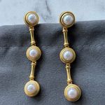 Julie Vos Gold and Pearl Linear Earrings Photo 3