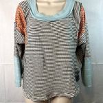 Ces Femme Boho Patchwork Long Sleeve Scoop Neck Blouse Size Small Photo 8