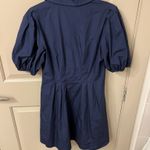 Eliza J Navy Button Down Puff Sleeve Dress Photo 4