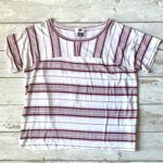 Old Navy Women’s M Striped Top White Red Maroon Size Medium Photo 0