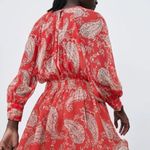 ZARA New PAISLEY PRINTED SHORT DRESS RED WOMENS SIZE M Photo 3