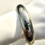Silver tone hammered bangle bracelet Photo 1