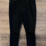 Pistola  Nico Mom Straight Leg Jeans Size 28 Black Distressed Hem Butterfly Photo 1