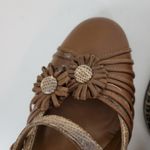 Isabella Fiore Womens Shoes Size 6.5 Brown Leather Snakeskin Embossed Strappy Photo 2