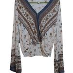 Lost + Wander  Tulum Bell Sleeve Floral V-Neck Long Sleeve Women's Top Sz S Photo 0