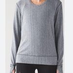 Lululemon 10 Rush Hour Gray and Black Herringbone Long Sleeve Top Photo 0