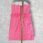 Lilly Pulitzer Lowe Fiesta Pink Pretty Gingham Strapless Peplum Dress Sz 4 Photo 5