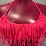 Victoria's Secret Hot Pink Fringe Bikini Top L Photo 2