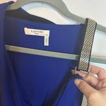 Lanvin Royal Blue Drape Neck Chain Dress Photo 3