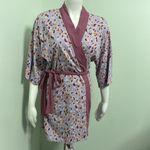 Pact  Organic Women's Mod Leopard Wisteria Staycation Short Robe XS/S Photo 2