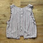Bella Dahl  Fray Button Back Top in Americana Stripe Photo 4