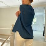 Anthropologie Ne Quittez Pas / Blanchet Chambray Rounded-Neck Top Dark Denim M Photo 1