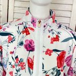 st. john's bay St. John’s Bay Active Floral Full Zip Track Jacket White Pink Petite Small Photo 4