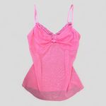 pink sheer lace tank top with tie detailing Photo 0