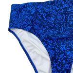New Profile by Gottex Blue Floral Mehndi Mid Rise Swim Bikini Bottoms Size 16 Photo 5