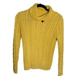 Jeanne pierre Mockneck Cable Knit Sweater Yellow Pullover Long Sleeve Size Small Photo 6