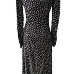 Nordstrom AFRM x black white mini floral print smocked slit v neck midi dress Photo 7