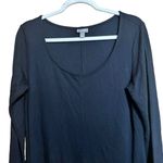 J.Jill  Maxi Dress Womens Medium Black Solid Scoop Neck Stretch Long Photo 1