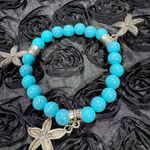 Turquoise Beaded Bracelet with Starfish Charms Blue Photo 3