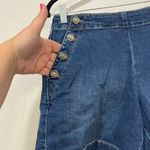 J. McLaughlin ‎ Dominca Shorts 4 NEW FLAWED Denim Chambray Cotton Button Blue Photo 1