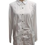 d&co denim company white button down long sleeve shirt women's size L Size L Photo 0