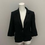 LC Lauren Conrad Lauren Conrad Blazer Cropped Ruched 3/4 Sleeves Bow Back Career Work Suit Black Photo 0