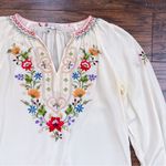 vintage • silk embroidered peasant blouse floral 50s 60s Peony Chinese folk Size XS Photo 1