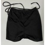 Black Ruched Diamond Rhinestone Heart Charm Thong Strings Biker Shorts Sweatshorts Bottoms Size XS 💎 Photo 2