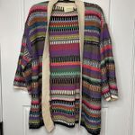Anthropologie  Maeve Ashbury Knit Cardigan Womens XS Multicolor Stripe Open Front Photo 2