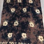 Extra Large brown tie dye floral fringe wrap scarf Photo 2