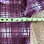Forever 21 Women’s Sheer Cropped Top Check Plaid Button Down CLong Sleeve Size Small S Photo 6