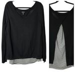 Torrid  Black Open‎ Back Sweater Layered Over Black/White Tank #10254291 1/1X Photo 1